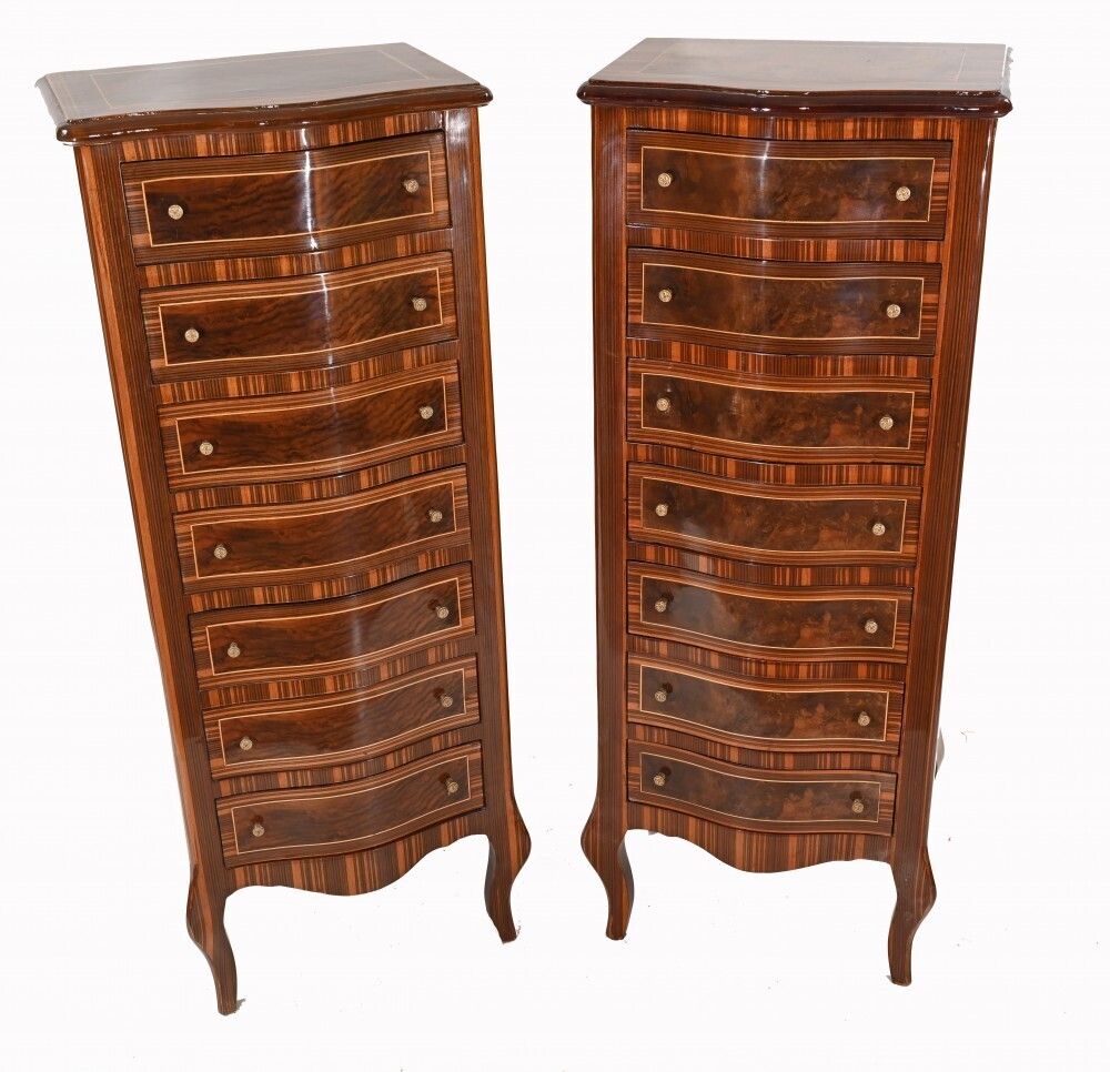 Pair Regency Tall Boy Chests Drawers photo 1450.0