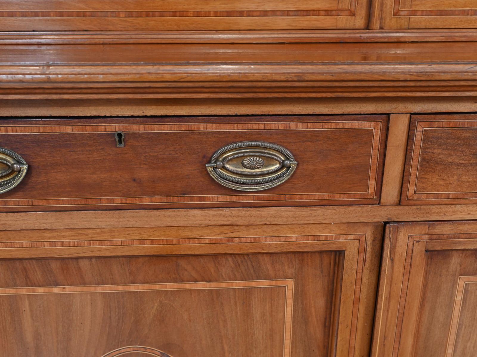 Edwardian Bookcase Cabinet Mahogany Hepplewhite 1910 photo Furniture