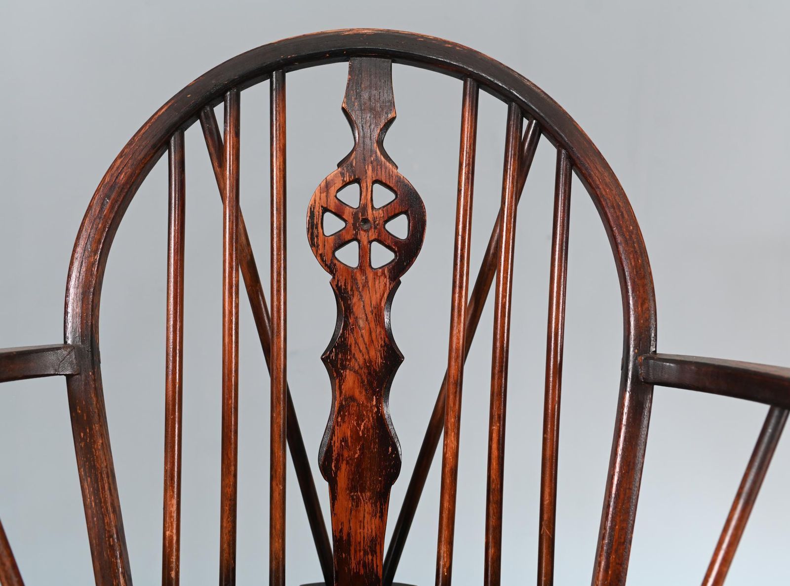 Antique Windsor Rocking Chair Wheelback 1930 photo for sale