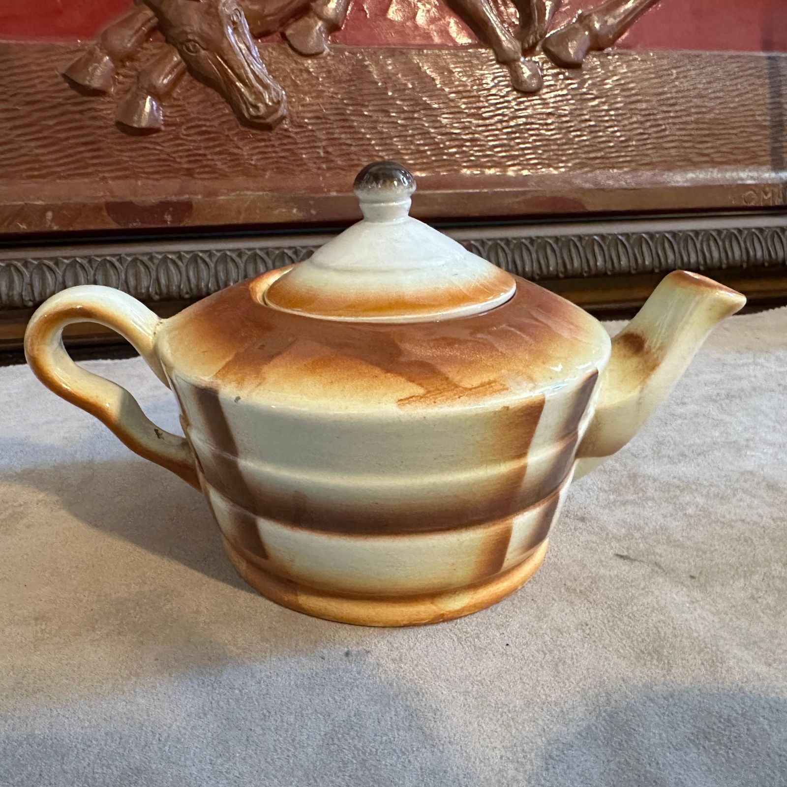 1930s Art Deco Airbrushed Ceramic Tea Set By Ceramiche Piemontesi photo 555.0