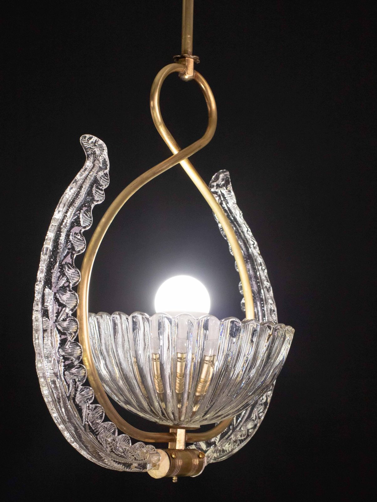 Elegant Art Decò Barovier And Toso Chandelier, 1940s photo Lighting