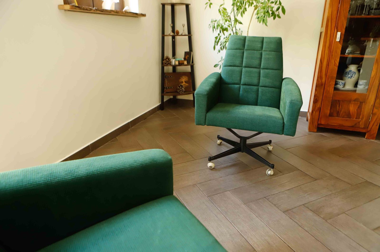 photo for sale Pair Of Retro Swivel Chairs On Casters