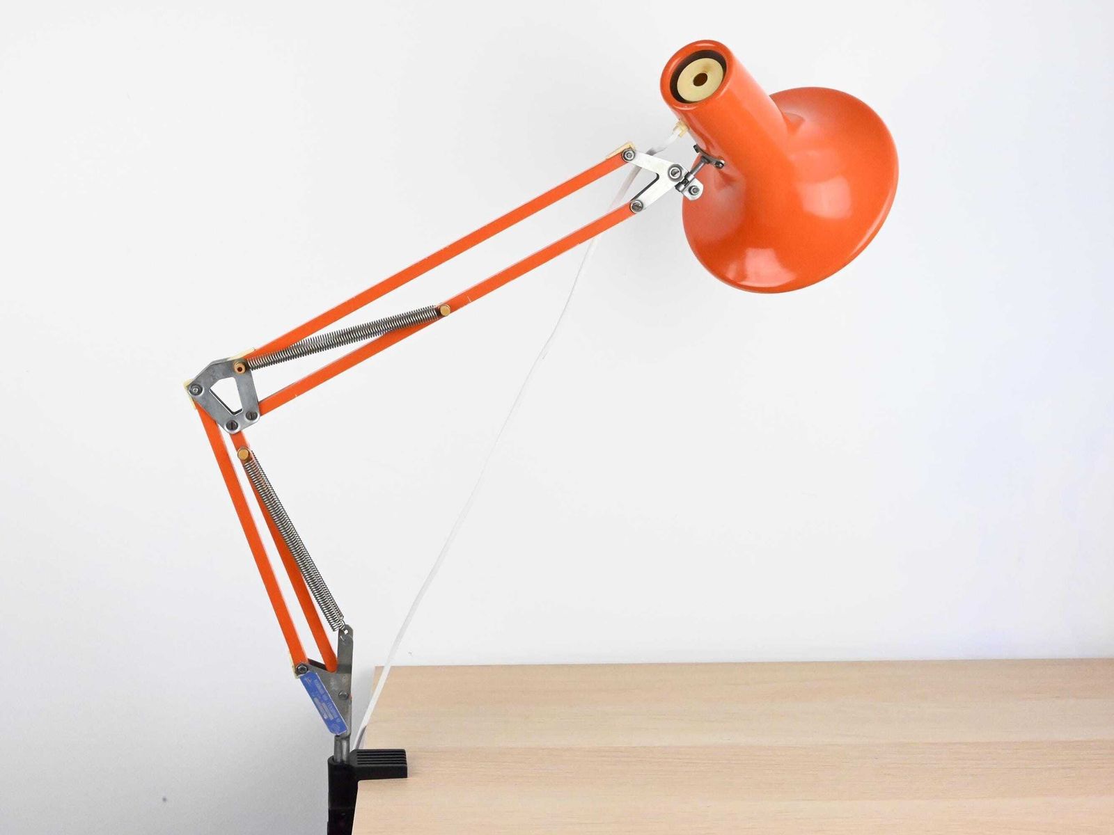 Vintage Szarvasi Hungary Industrial Desk Lamp, Architect Lamp, Orange Desk Lamp, Mid Century Lamp, Mid Century Lighting, Table Lamp photo Lighting