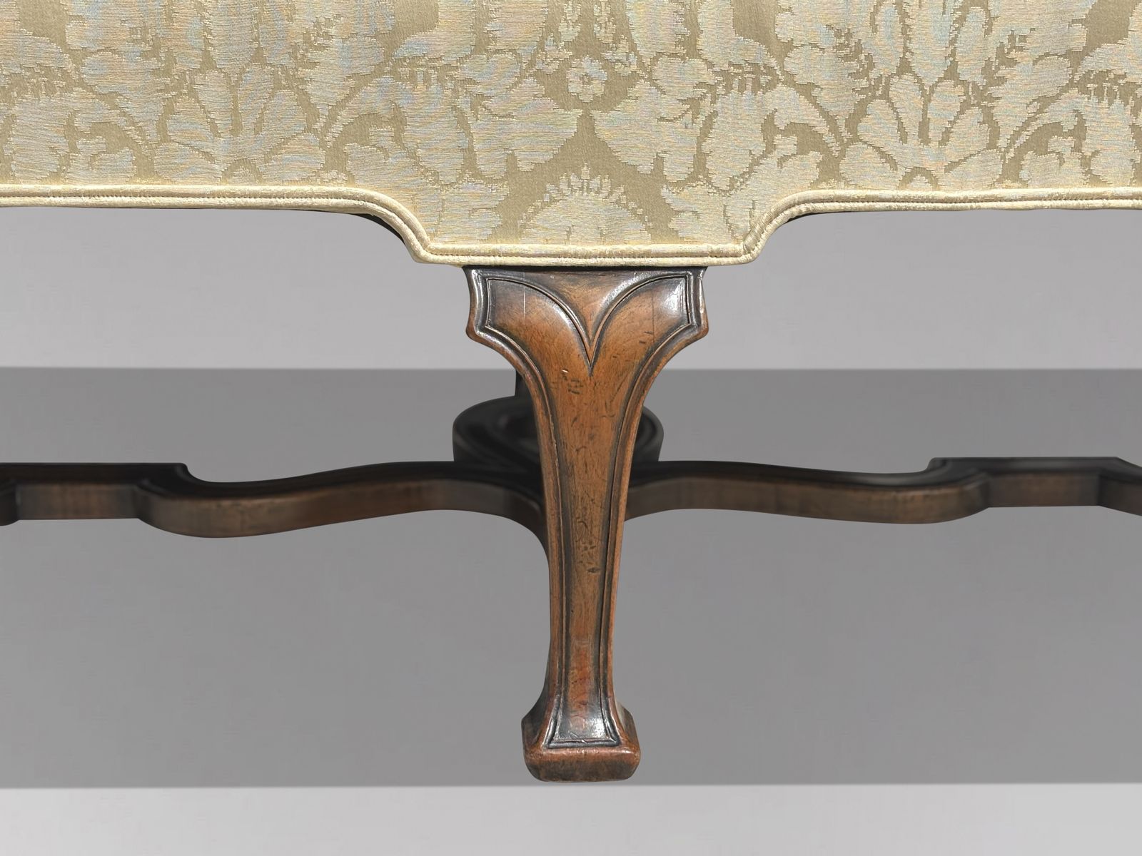 Edwardian Period Carved Walnut Upholstered Settee Of The Queen Anne Style photo furniture