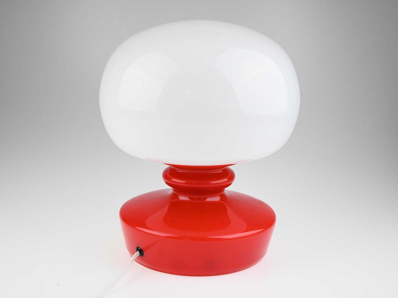 Vintage Stepan Tabery Red & White Glass Table Lamp, Vintage Glass Lamp, Vintage Desk Lamp, Mid Century Lamp, Bedside Lamp, Mid Century Light photo 293.0