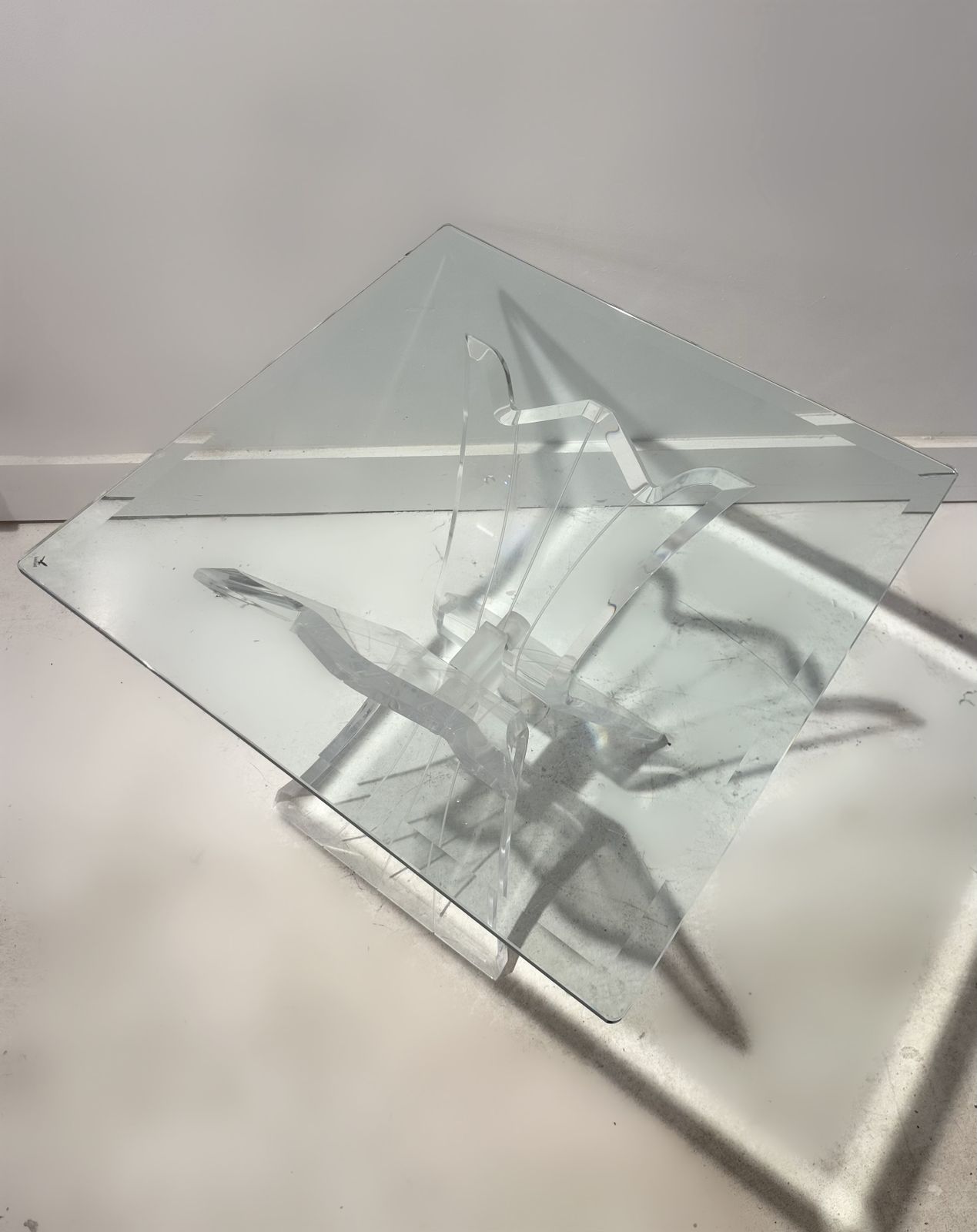 Glass And Lucite Coffee Table By Lion In Frost New York, 1970 photo furniture