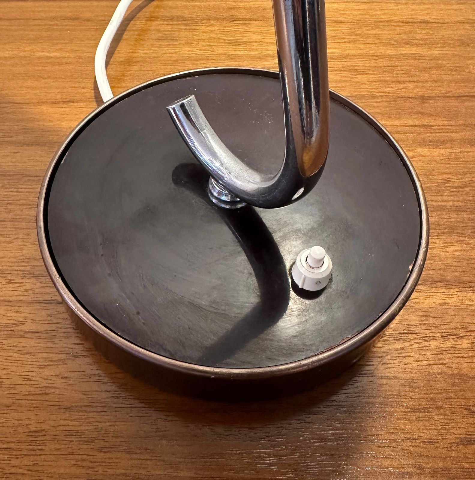 Original Mid Century Chrome And Brass Shop Fitting Lamp Courtney Pope, 1950 photo 245.0