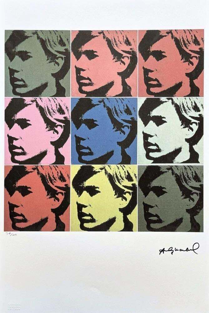 After Andy Warhol, 9x Self Portrait, 1980s, Lithograph