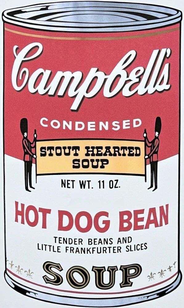 After Andy Warhol, Campbell's Soup Hot Dog Bean II, 1980s, Lithograph photo Art