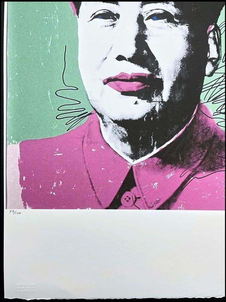 After Andy Warhol, Mao Zedong White, 1980s, Lithograph photo for sale