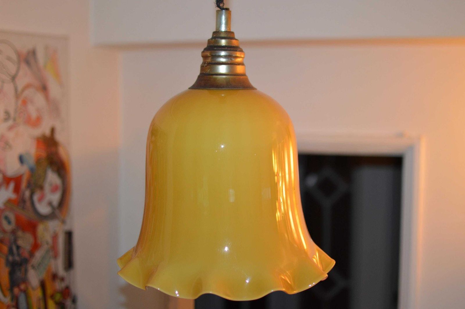 Vintage Art Deco Lamp. Vintage Lamp. Opaline Glass.Big photo vinterior