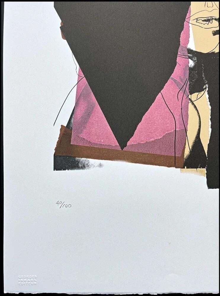 After Andy Warhol,Mick Jagger Pink Black , 1980s, Lithograph photo for sale