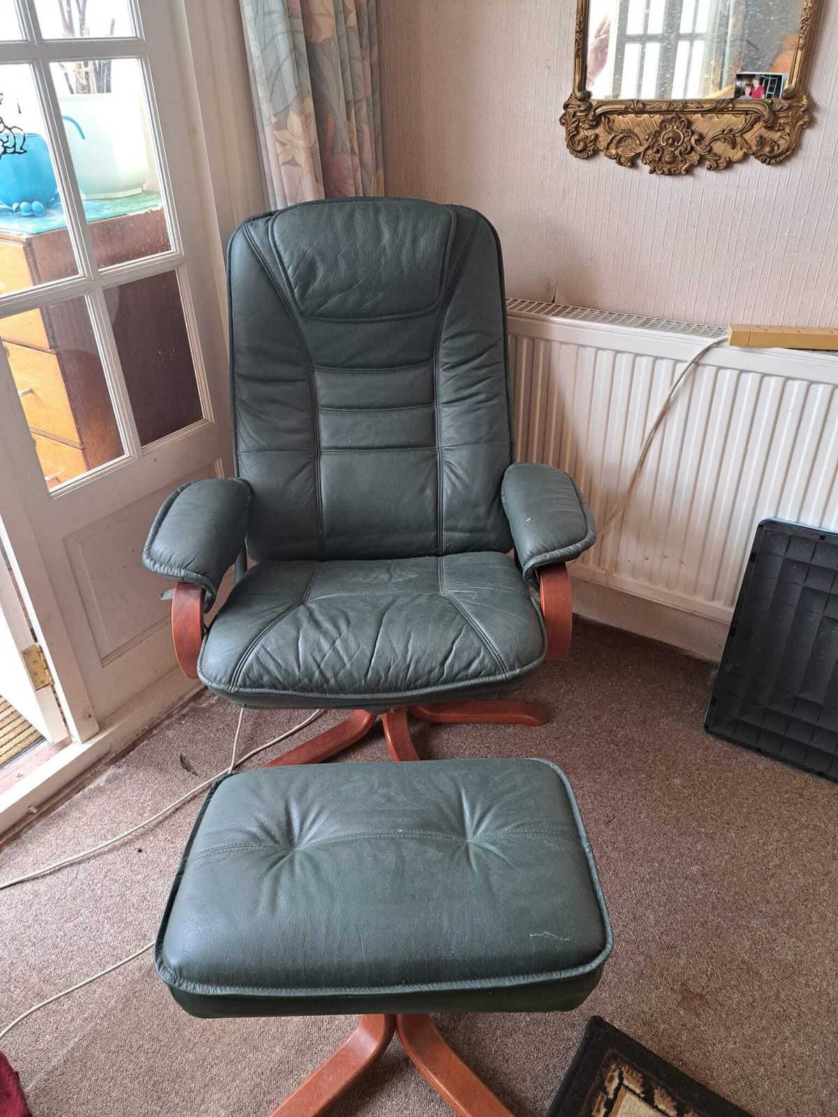 Vintage Recliner Chair And Footstool photo furniture