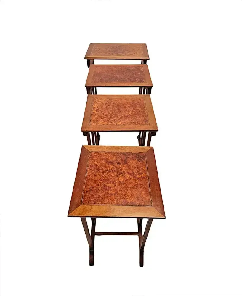 A Stunning Edwardian Inlaid Nest Of Four Tables photo Furniture