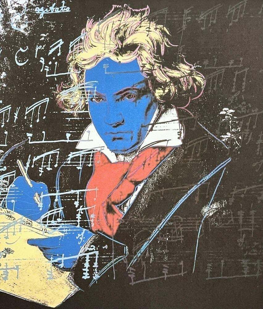 After Andy Warhol, Beethoven   Black Blue, 1980s, Lithograph photo Art