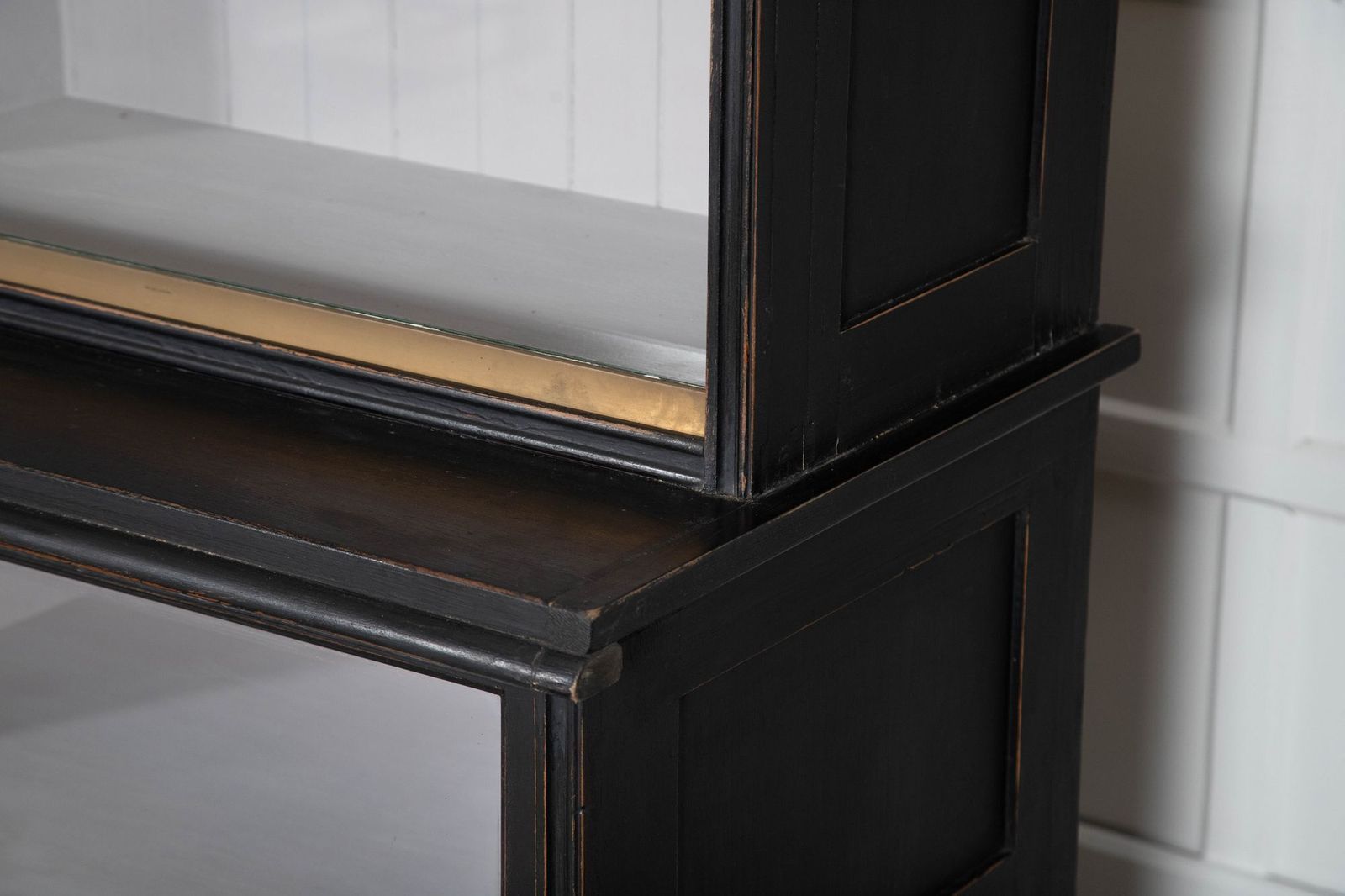 photo buy Monumental Ebonised Glazed Mahogany & Pine Haberdashery Cabinet