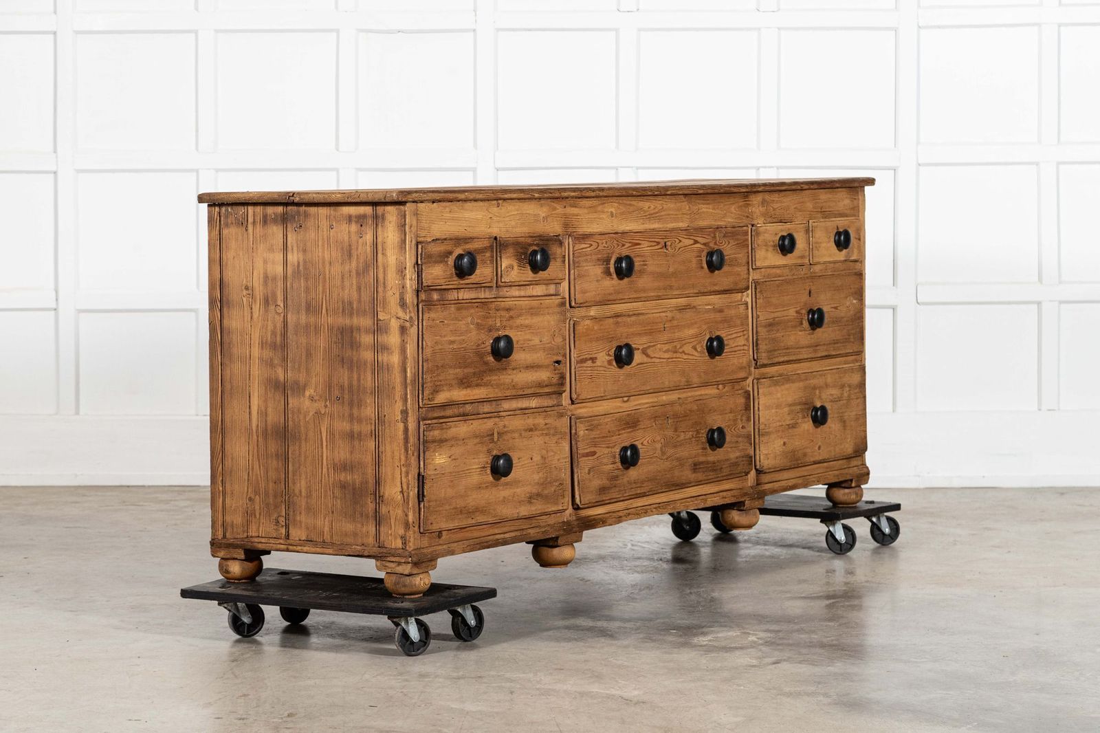 Large 19thc English Pine Dresser Base photo for sale