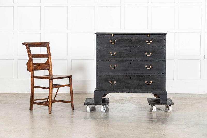 George III Ebonised Mahogany Graduated Writing Chest Drawers photo 3163.0