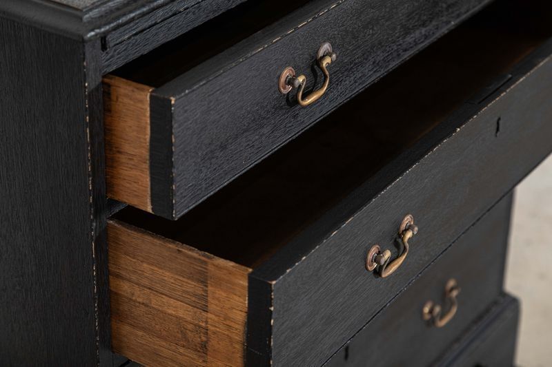 Furniture George III Ebonised Mahogany Graduated Writing Chest Drawers photo