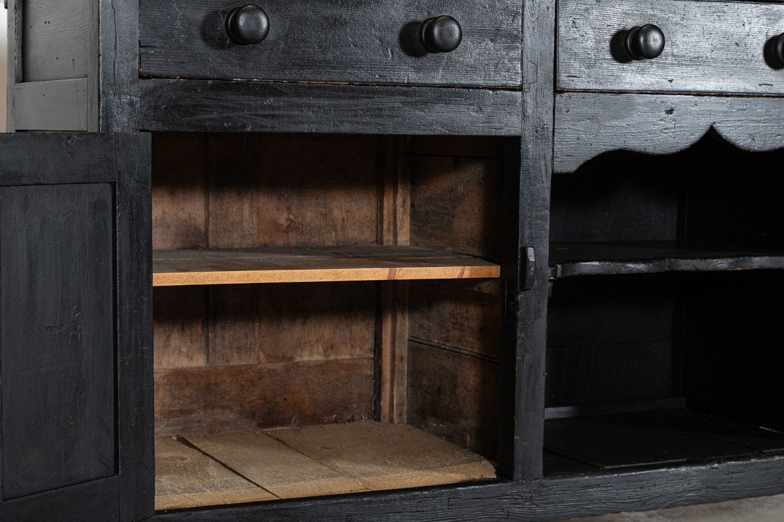 photo buy 19thc English Country Ebonised Pine Dresser Base
