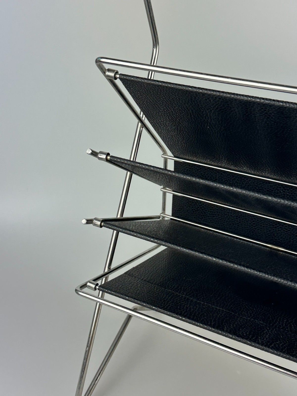 60s 70s Newspaper Holder Magazine Rack Metal Plastic Space Age photo Home Decor