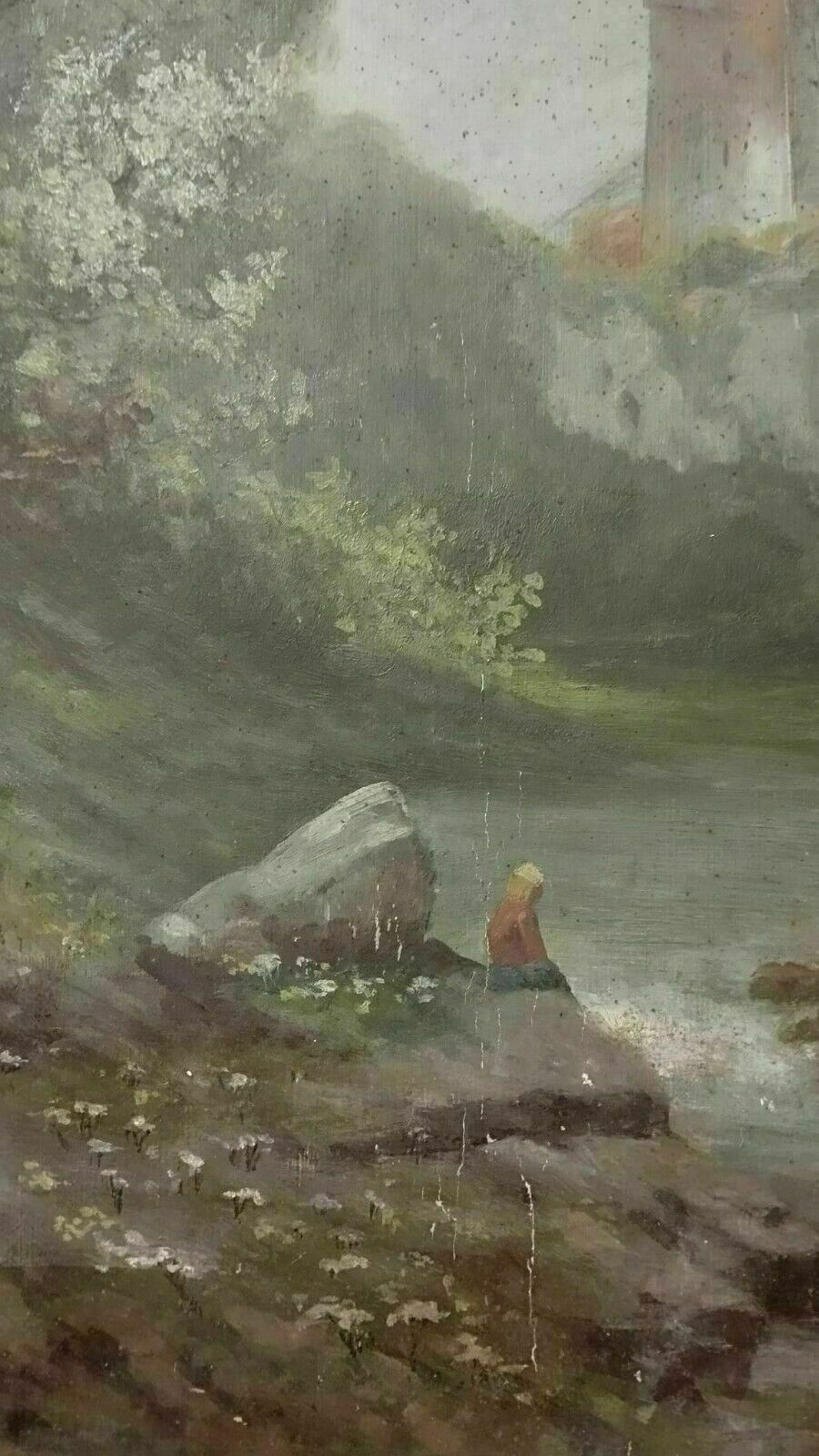 Painting Early 1900s Oil On Cardboard Italy C.De Consoli photo for sale