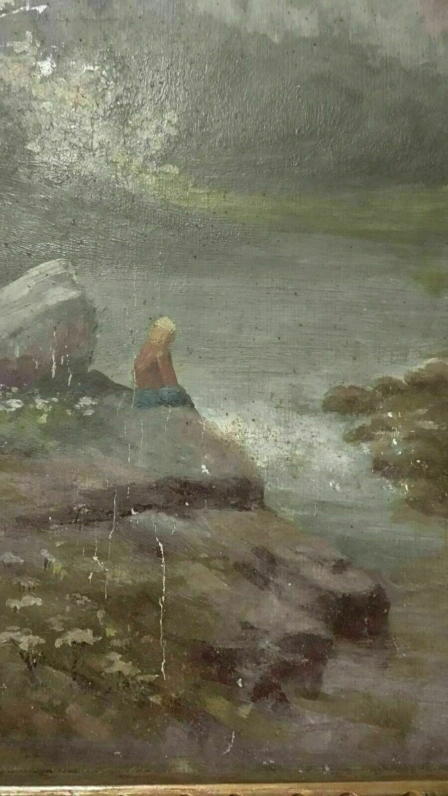 Painting Early 1900s Oil On Cardboard Italy C.De Consoli photo vinterior