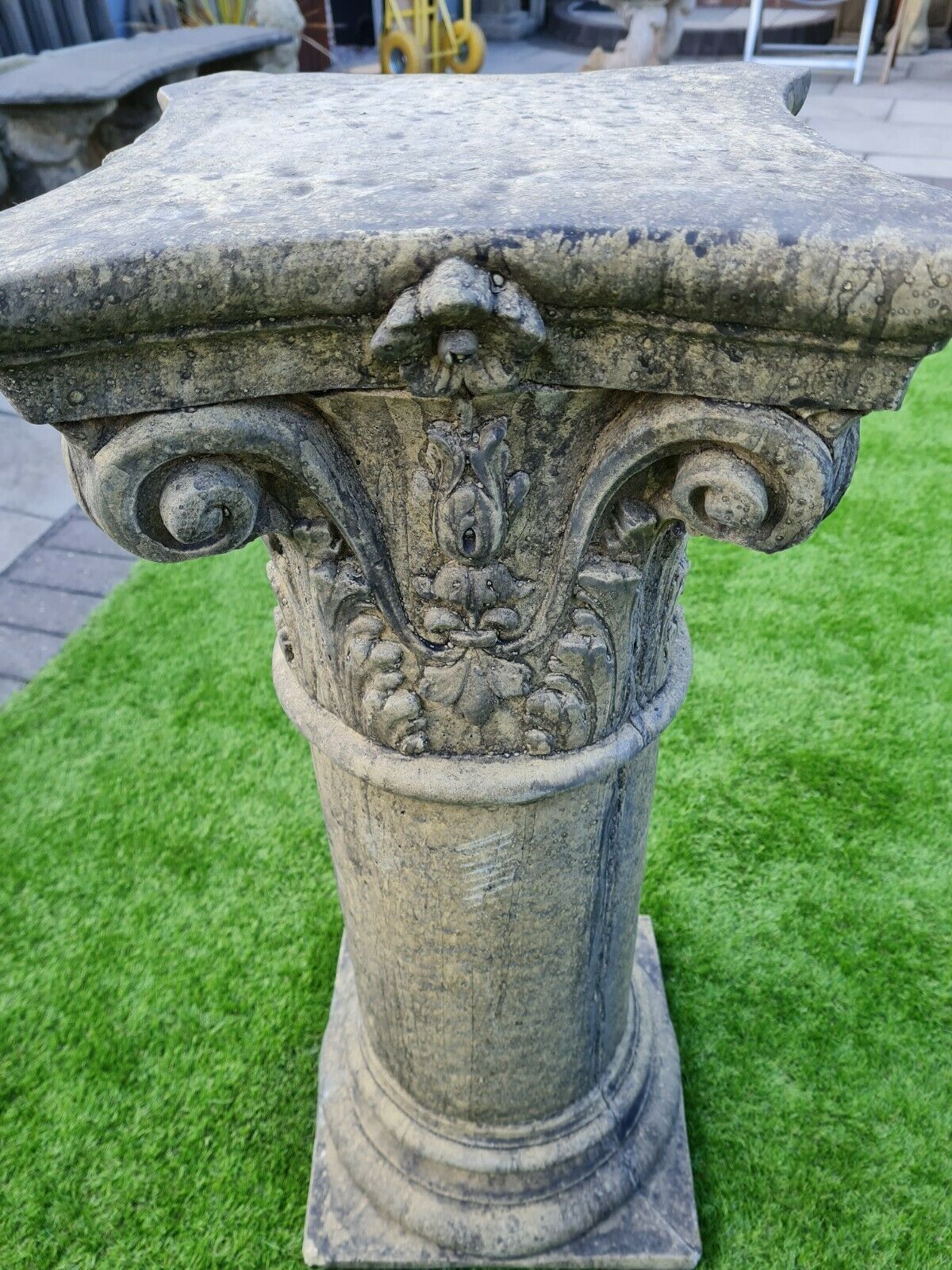 Vintage Large Corinthian Column English Country Stone photo for sale