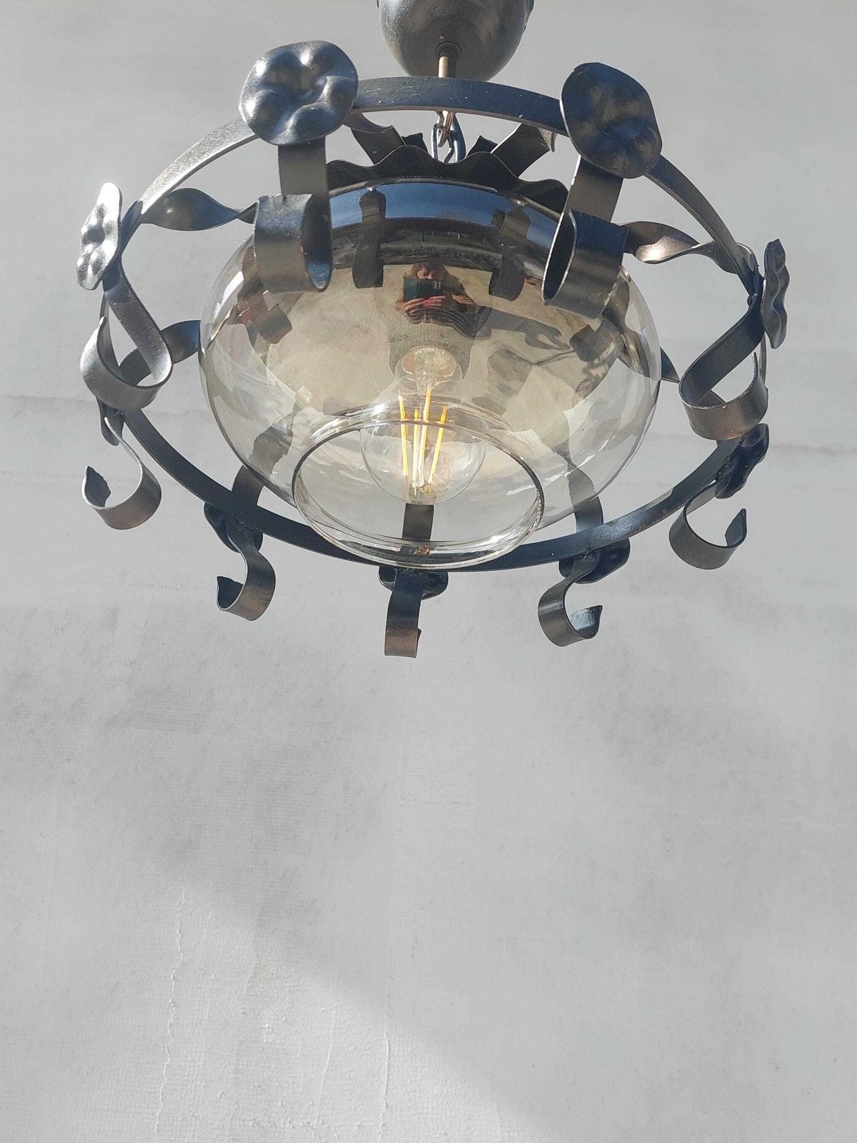 Vintage Brutalist Chandelier / Vintage Pendant Lamp / Space Age Pendant Lamp / Mcm Pendant Lamp / Atomic Light / 70's photo 263.0