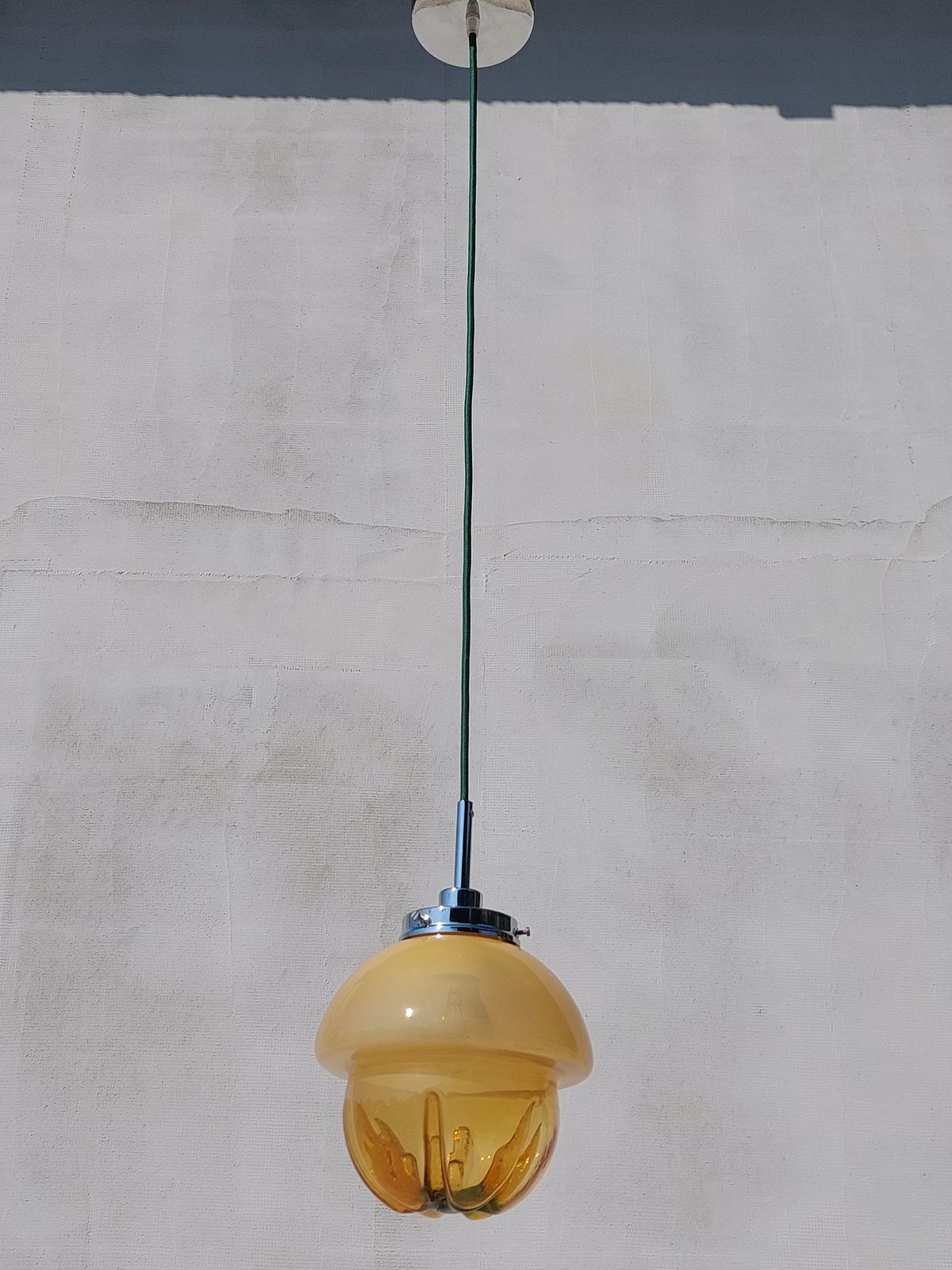 photo for sale Space Age Pendant Lamp/Vintage Murano Glass Pendant Light/Ufo Pendant Light / Mazzega Style Ceiling Lamp/ Sphere Globe Murano / Italy / 70's