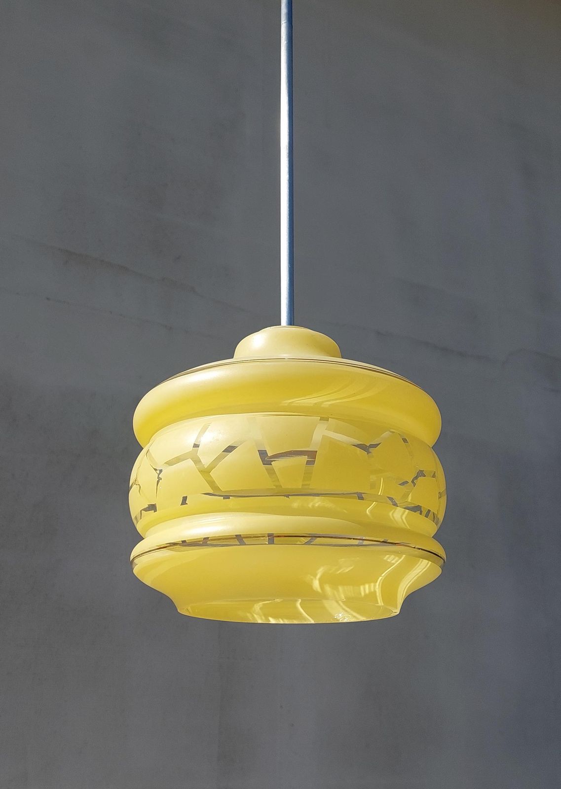 Art Deco Style Chandelier Art Deco, Vintage Pendant Light, Vintage Lighting, Vintage Ceiling Lamp, Italy, 60's photo vinterior