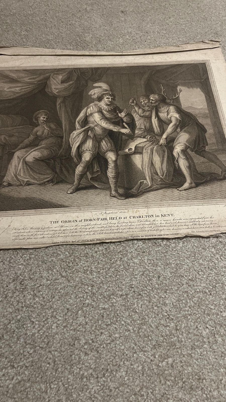 The Origin Of Horn Fair Charlton Kent 1803 Etching By William Wynne Ryland photo furniture