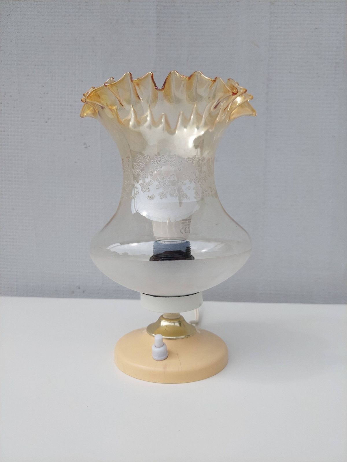 Vintage Table Lamp /Vintage Elegant Bedside Lamp / Mid Century Modern Table Lamp / Special Glass Table Lamp / 1970s photo furniture