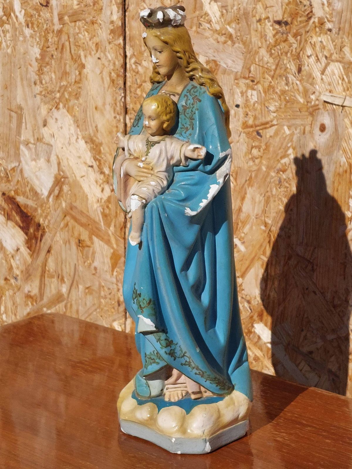 Antique Santa Maria With Jesus Statue,Antique Virgin Mary With Jesus, Antique Mother Mary Statue, Antique Religious Statue,Europe, 1908 1915 photo vinterior