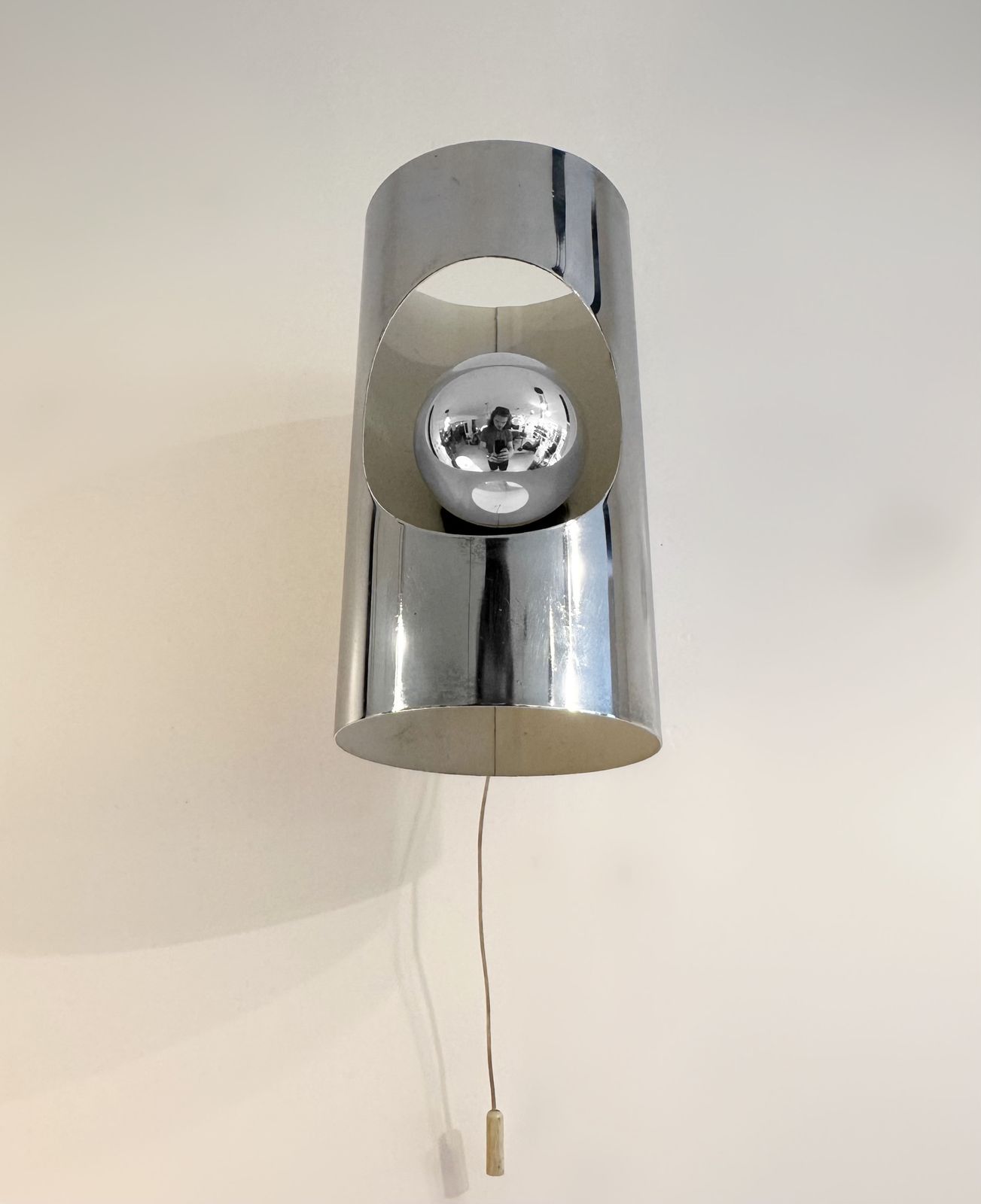 Pair Of Chrome Wall Lights By Philippe Rogier For Prova Denmark, 1970 photo for sale