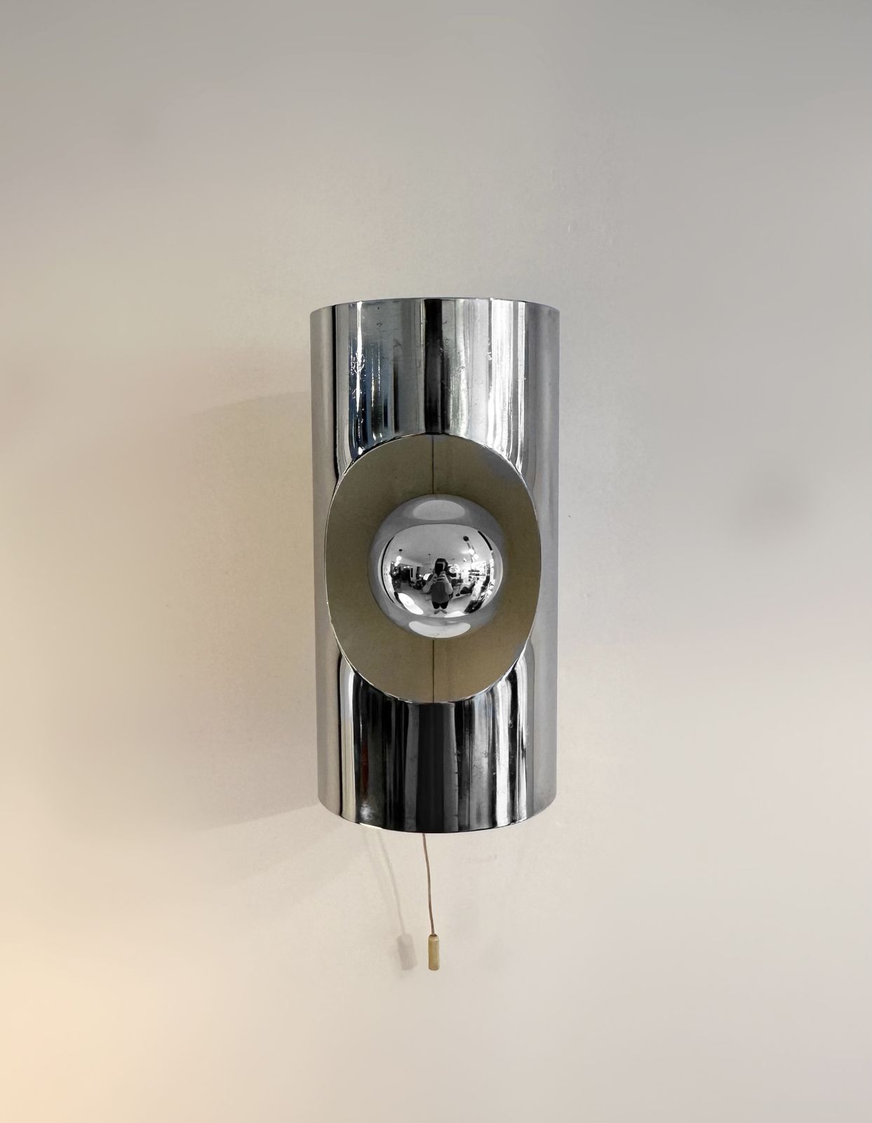 Pair Of Chrome Wall Lights By Philippe Rogier For Prova Denmark, 1970 photo Lighting