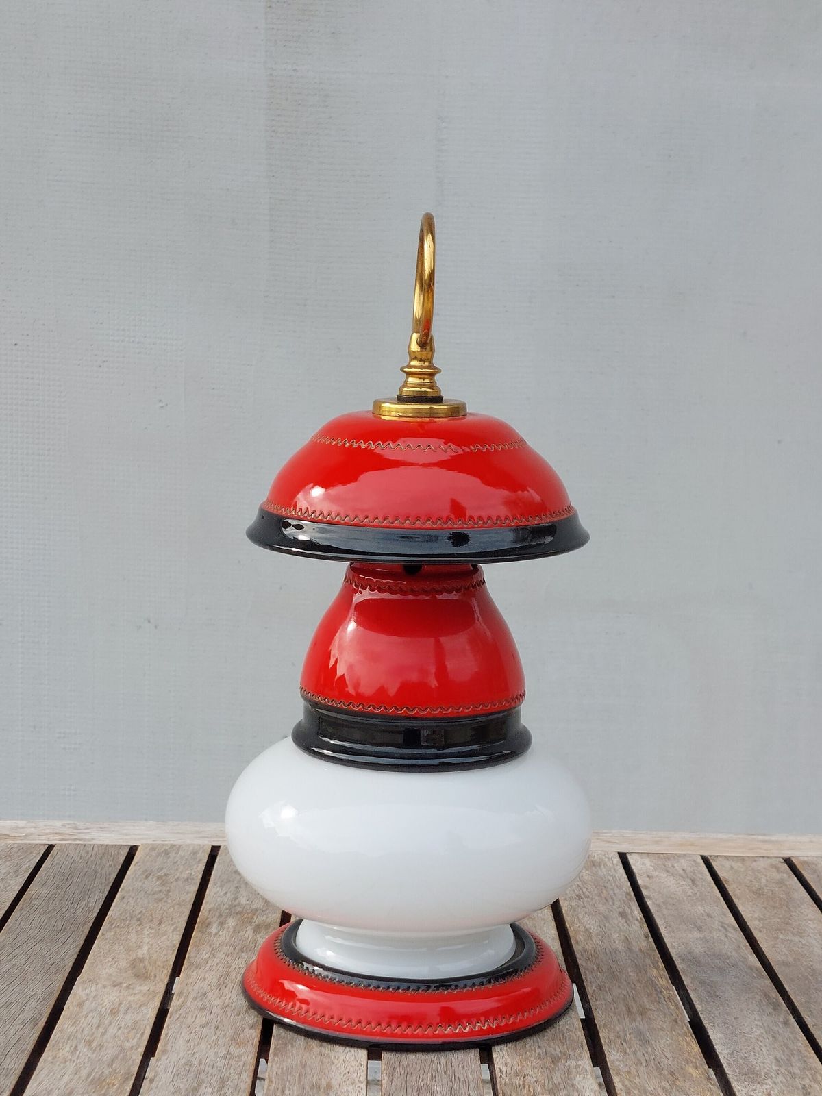Retro Glass Table Lamp, Space Age Desk Lamp, Pop Art, Mid Century Modern, 70's photo vintage