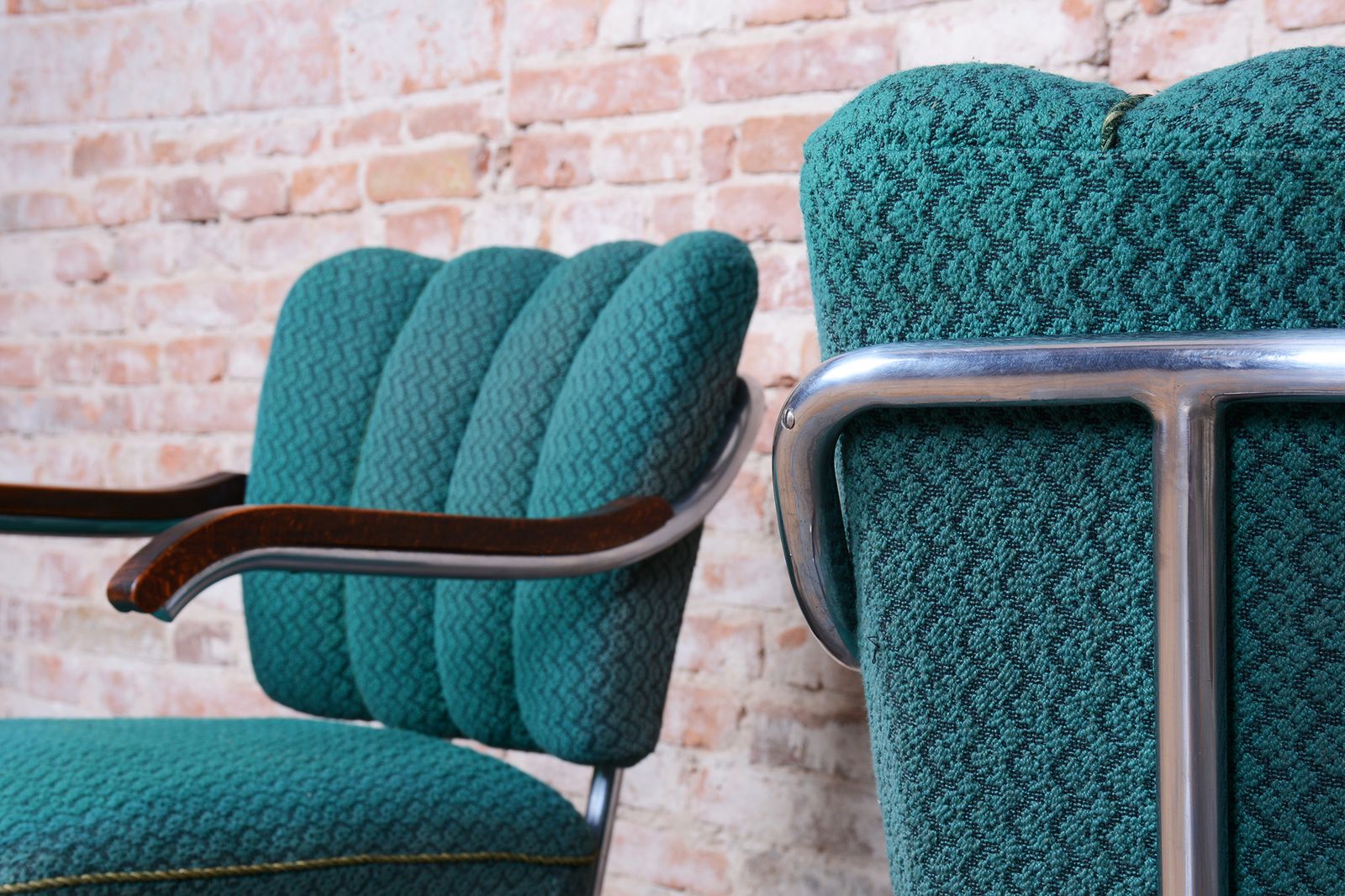 Set Of Two Original Bauhaus Armchairs, By O. Zoufalý, Beech, Czech, 1930s photo 1250.0