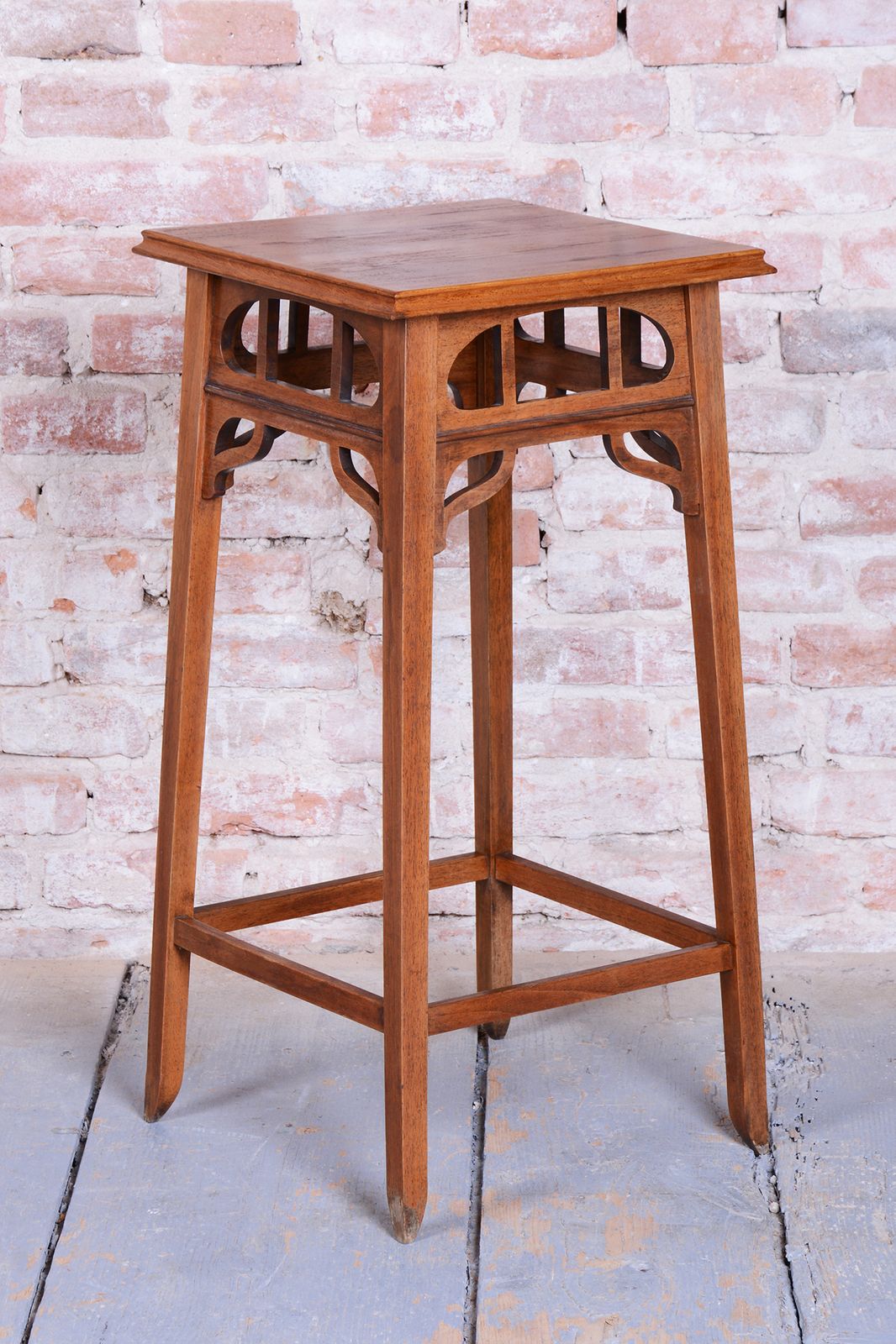 Restored Art Nouveau Pedestal, Walnut, Revived Polish, Czech, 1900s photo furniture
