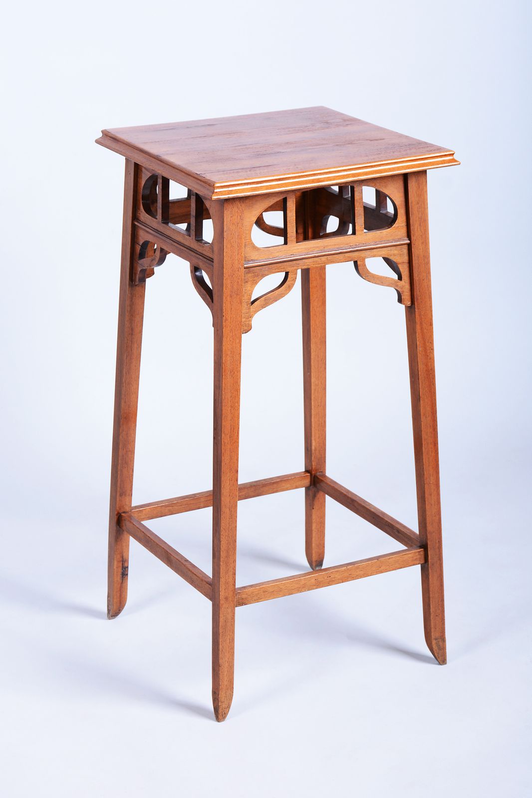 Restored Art Nouveau Pedestal, Walnut, Revived Polish, Czech, 1900s