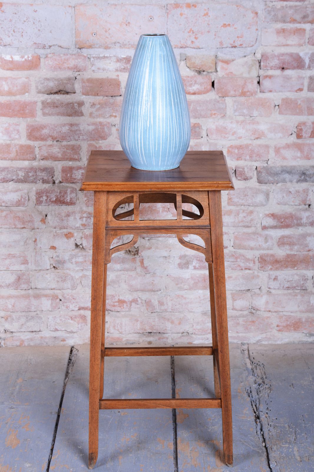 Home Decor Restored Art Nouveau Pedestal, Walnut, Revived Polish, Czech, 1900s photo