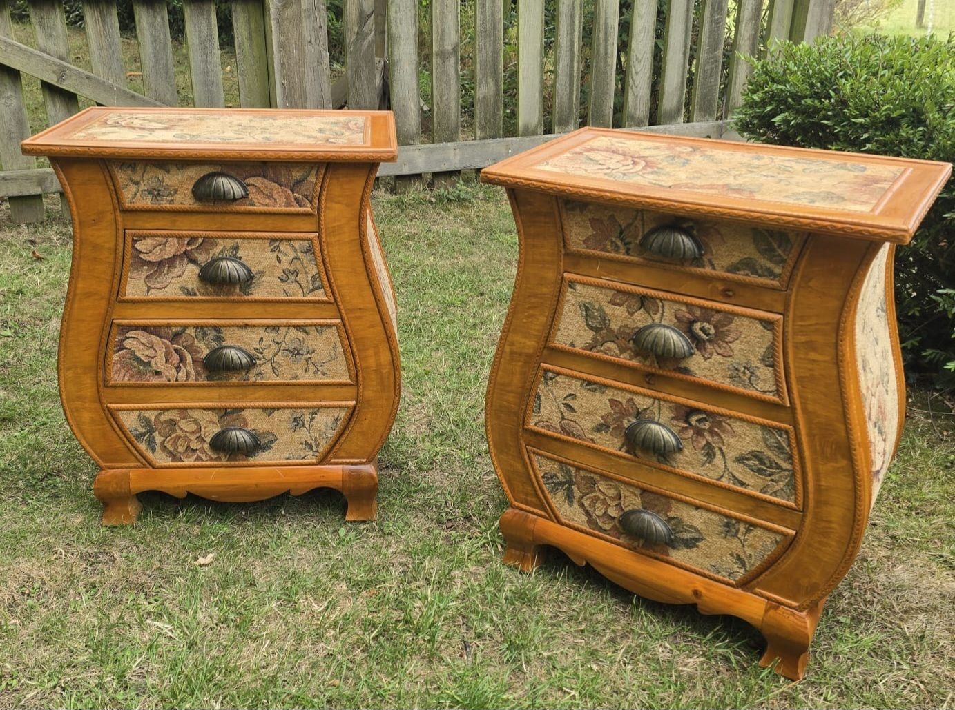 Antique French European Tapestry Nightstands photo furniture