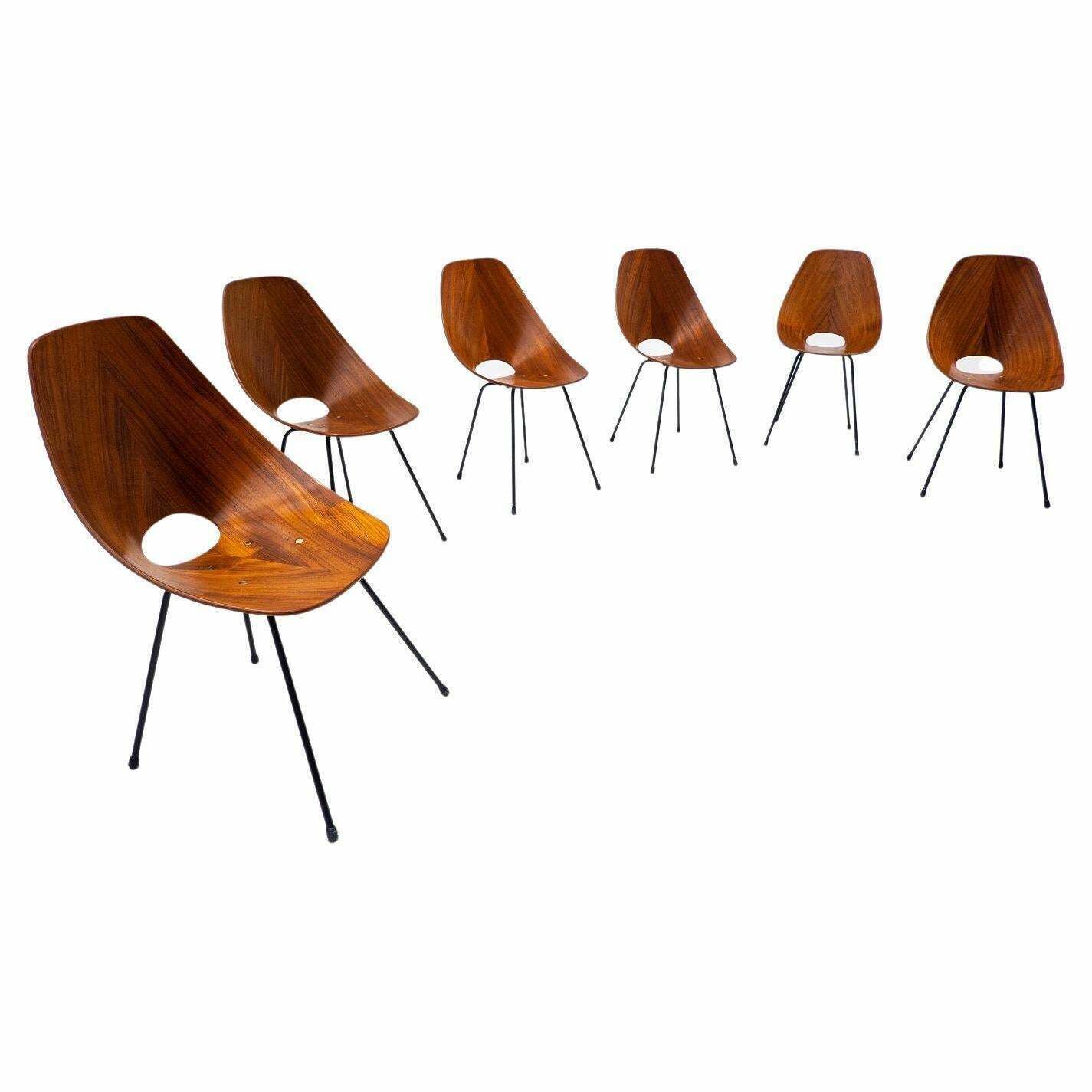 Set Of 6 Mid Century Chairs By Vittorio Nobili For Fratelli Tagliabue, Italy
