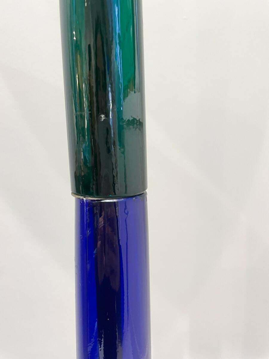 Mid Century Modern Blue And Green Murano Glass Floor Lamp By Fulvio Bianconi photo buy