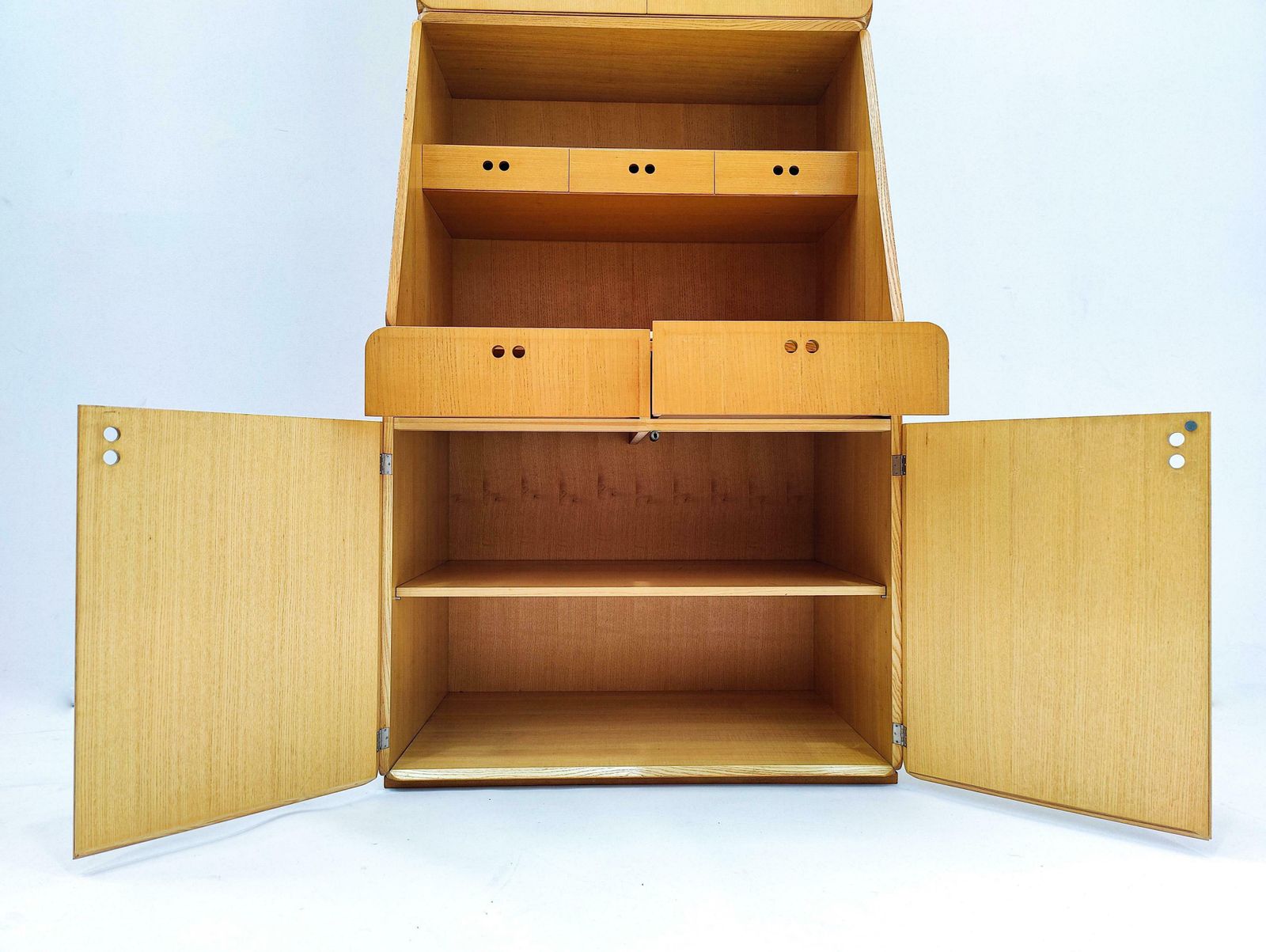 Mid Century Wooden Cabinet By Derk Jan De Vries, The Netherlands 1960s photo furniture