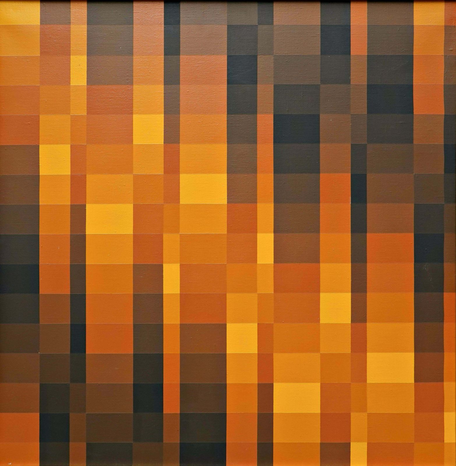 Georges Vaxelaire, Oil On Canvas, "Geometric Composition With Brown Tones", 1975 photo for sale