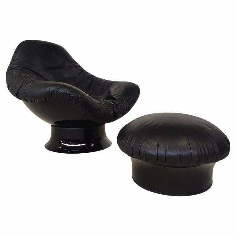Mid Century Modern Rodica Lounge Chair And Ottoman By Mario Brunu, 1970s