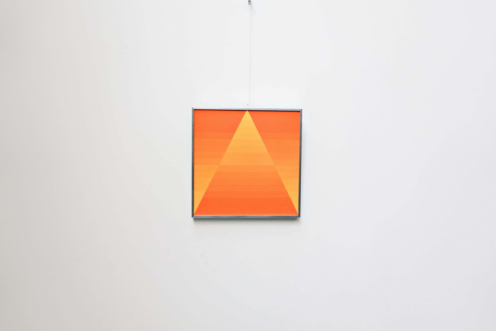Georges Vaxelaire, Oil On Canvas "Composition Géométrique Orange", 1973, Belgium photo furniture