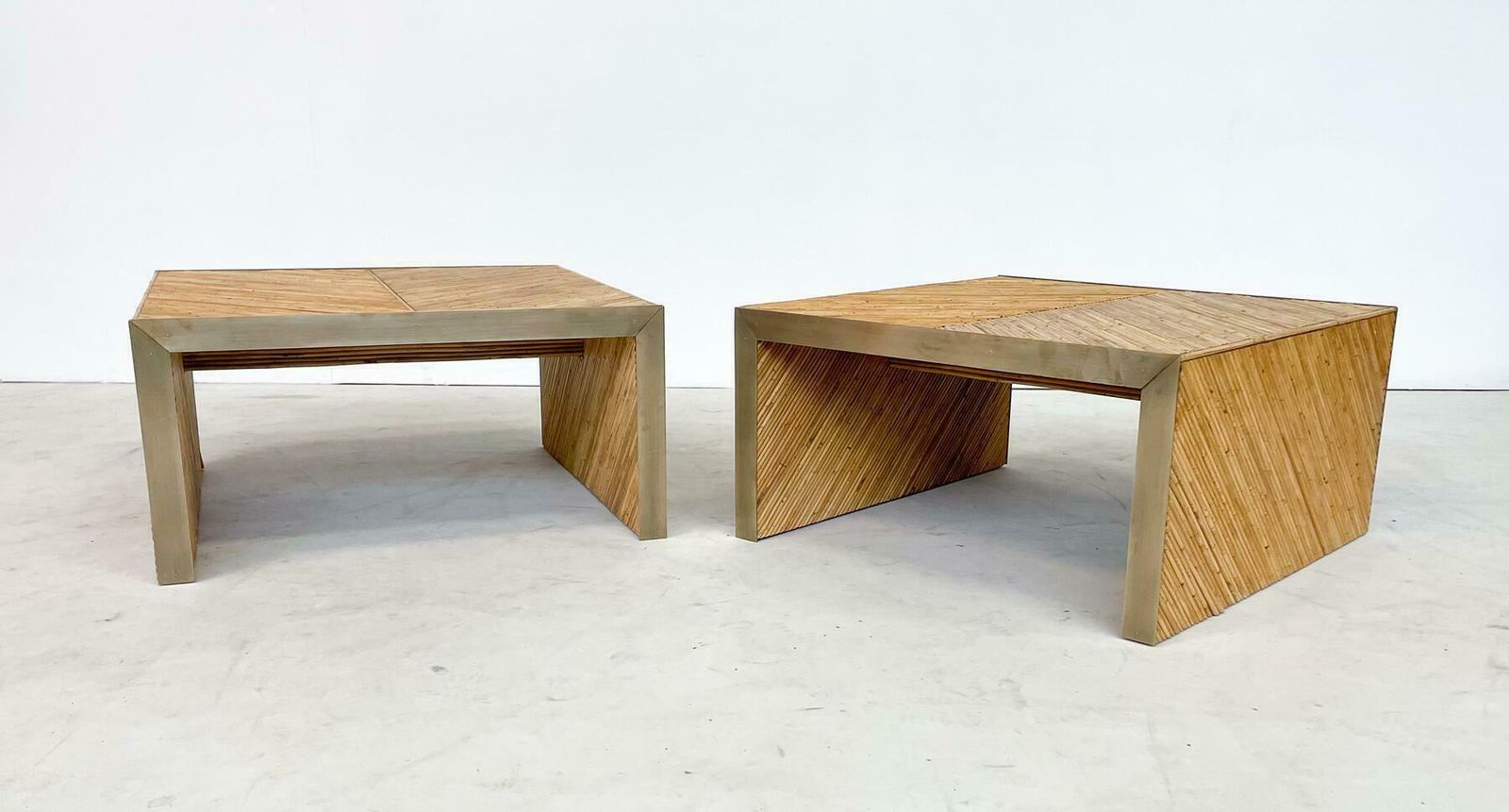 Contemporary Coffee Table In Bamboo And Brass, Italy   Sold Individually photo 2070.0