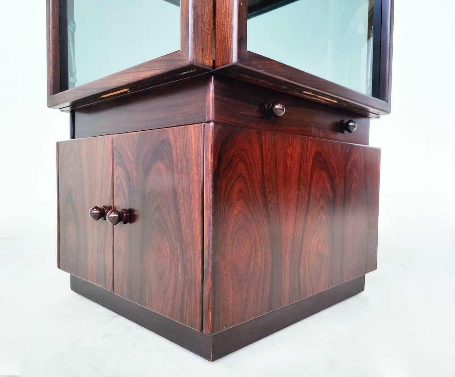 Mid Century Wooden Bar Cabinet On Wheels By Gianfranco Frattini For Bernini photo Furniture